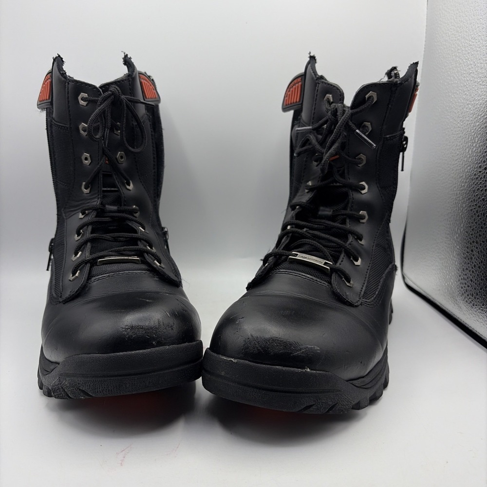 Unik Footwear Men's Double Zip SWAT Motorcycle Boots in black